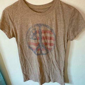 L.O.L. Vintage American Flag Peace Sign Tee